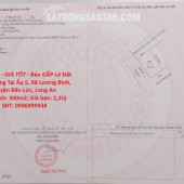 ĐẤT ĐẸP - GIÁ TỐT - Bán GẤP Lô Đất Tiềm Năng Tại Ấp 5, Xã Lương Bình, Huyện Bến Lức, Long An